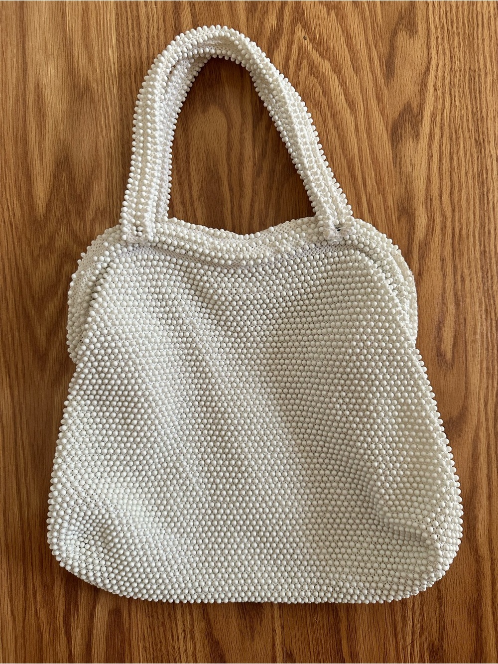 VTG 1950s/60s White Caviar Beaded Handbag 🤍